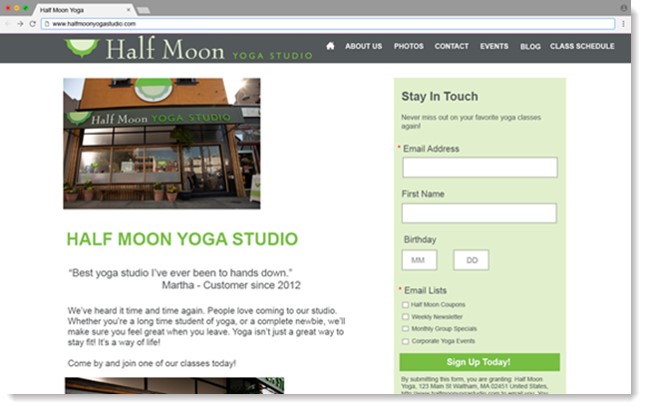 Sign up Landing Page