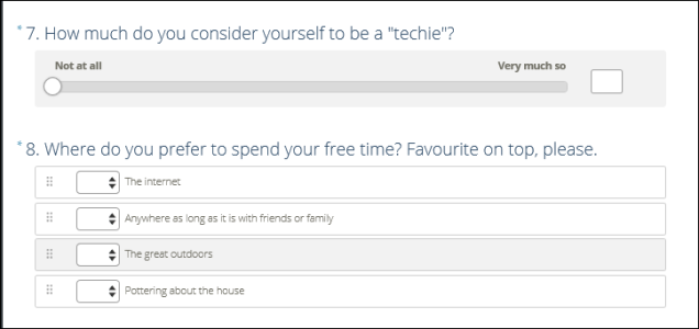 SurveyMonkey-slider and reorder