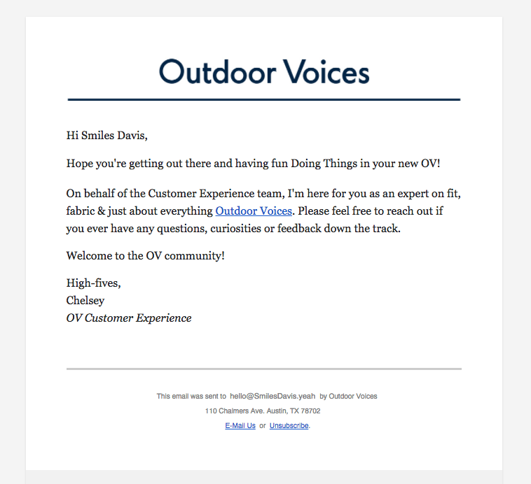 customer thank you email example
