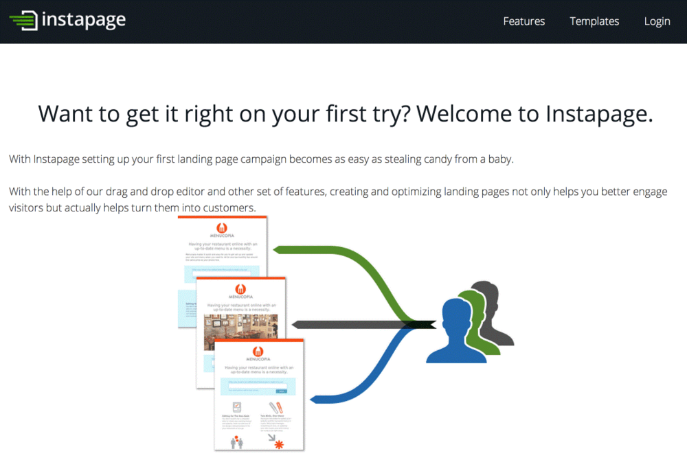 Emotional elements in Landing Page example. Source: Instapage