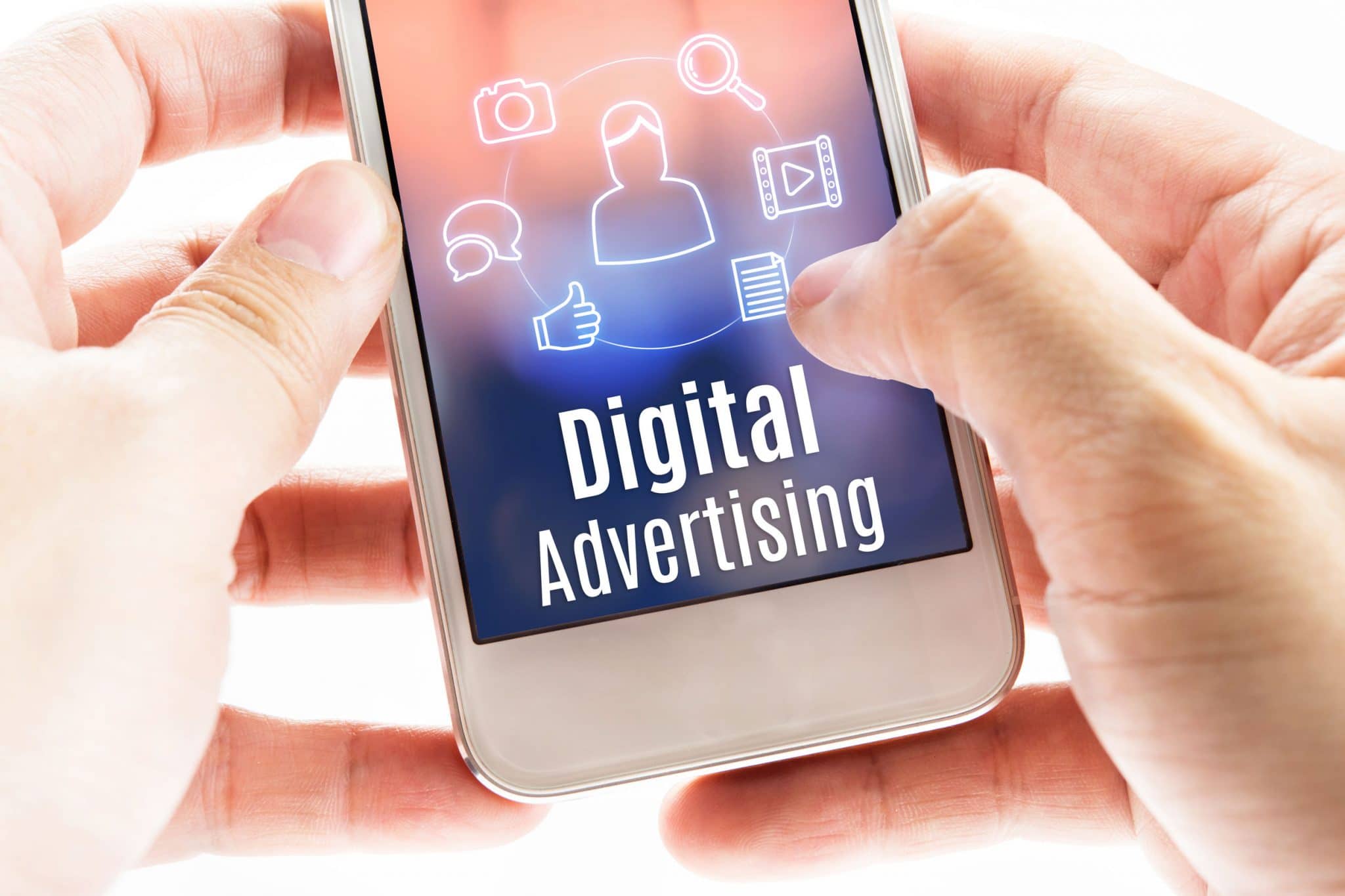 Digital advertising on a mobile phone.