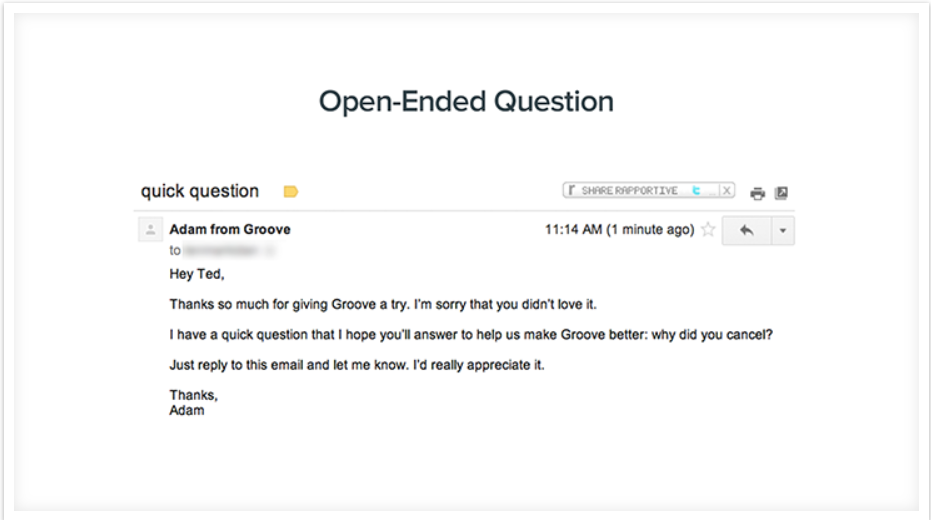 Example customer feedback prompt