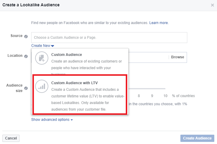 create value based custom audience