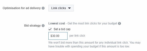facebook bid cap
