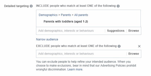 how to exclude audiences on Facebook
