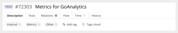tags for individual analyst tasks.