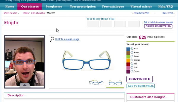 virtual mirror eyewear
