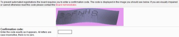 example of a captcha on a form.