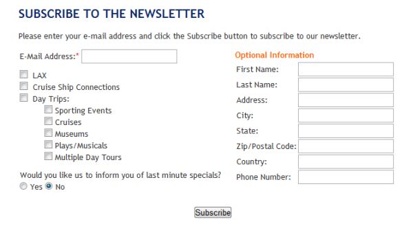 example of a long form that offers no user motivation.