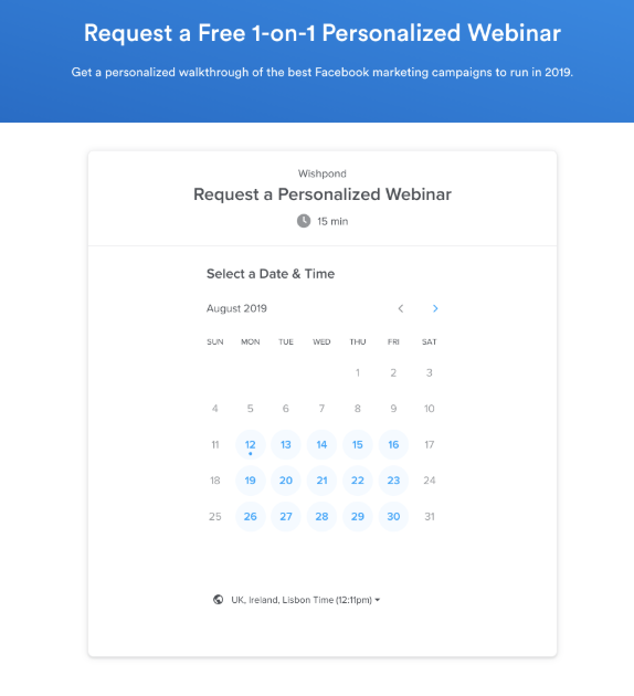 offer of a personalized one-on-one webinar.