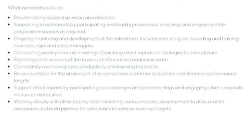 Types of sales jobs: sales director job description