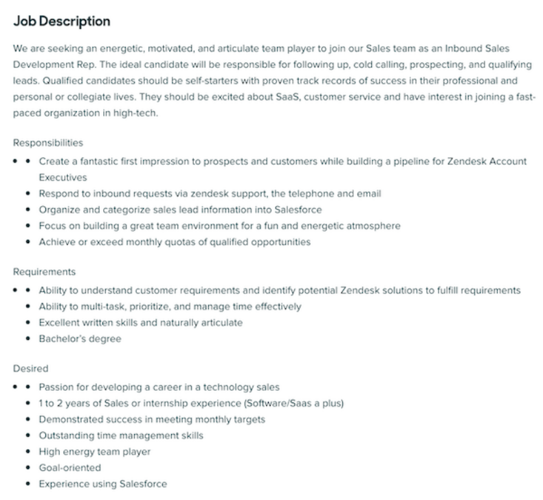 Types of sales jobs: Inbound sales rep job description