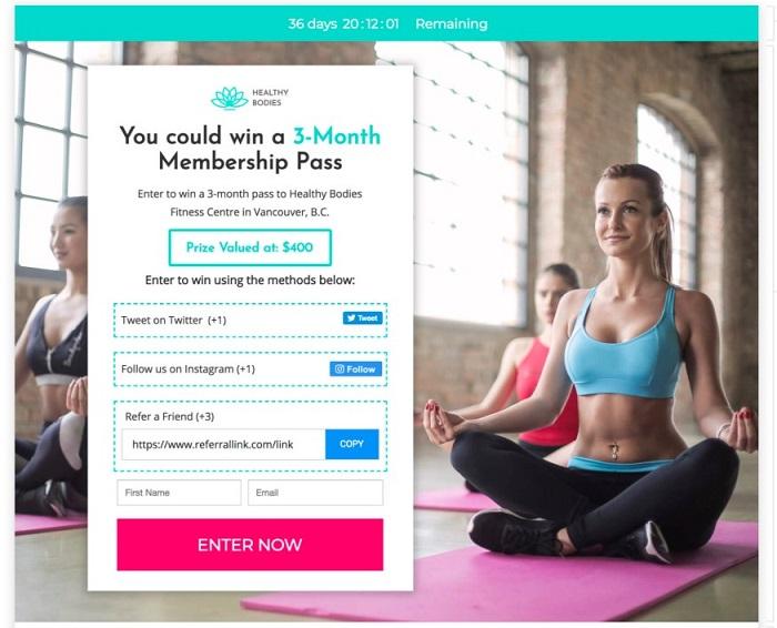 local contest landing page example