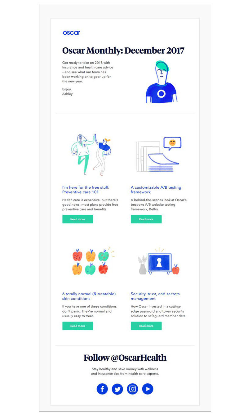 oscar email newsletter