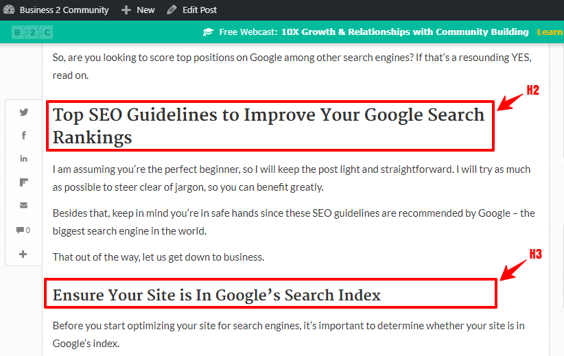 use headings for better google seo rankings