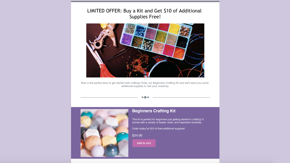 Shoppable landing page