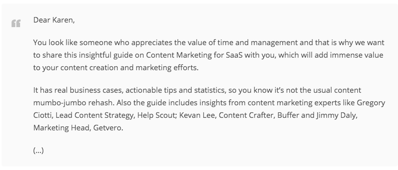 email sales pitch