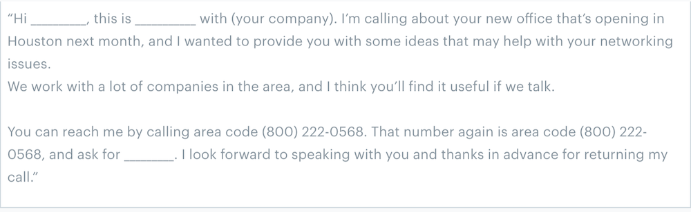 cold calling example