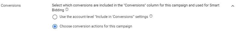 new campaign-level conversion setting