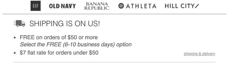 offers for discounts and free shipping