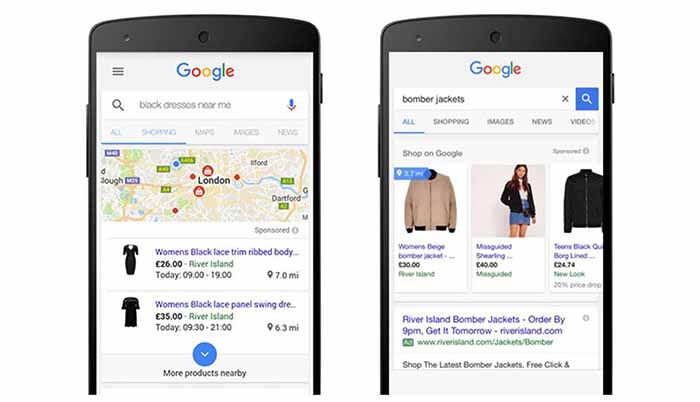 Products showing in Google 