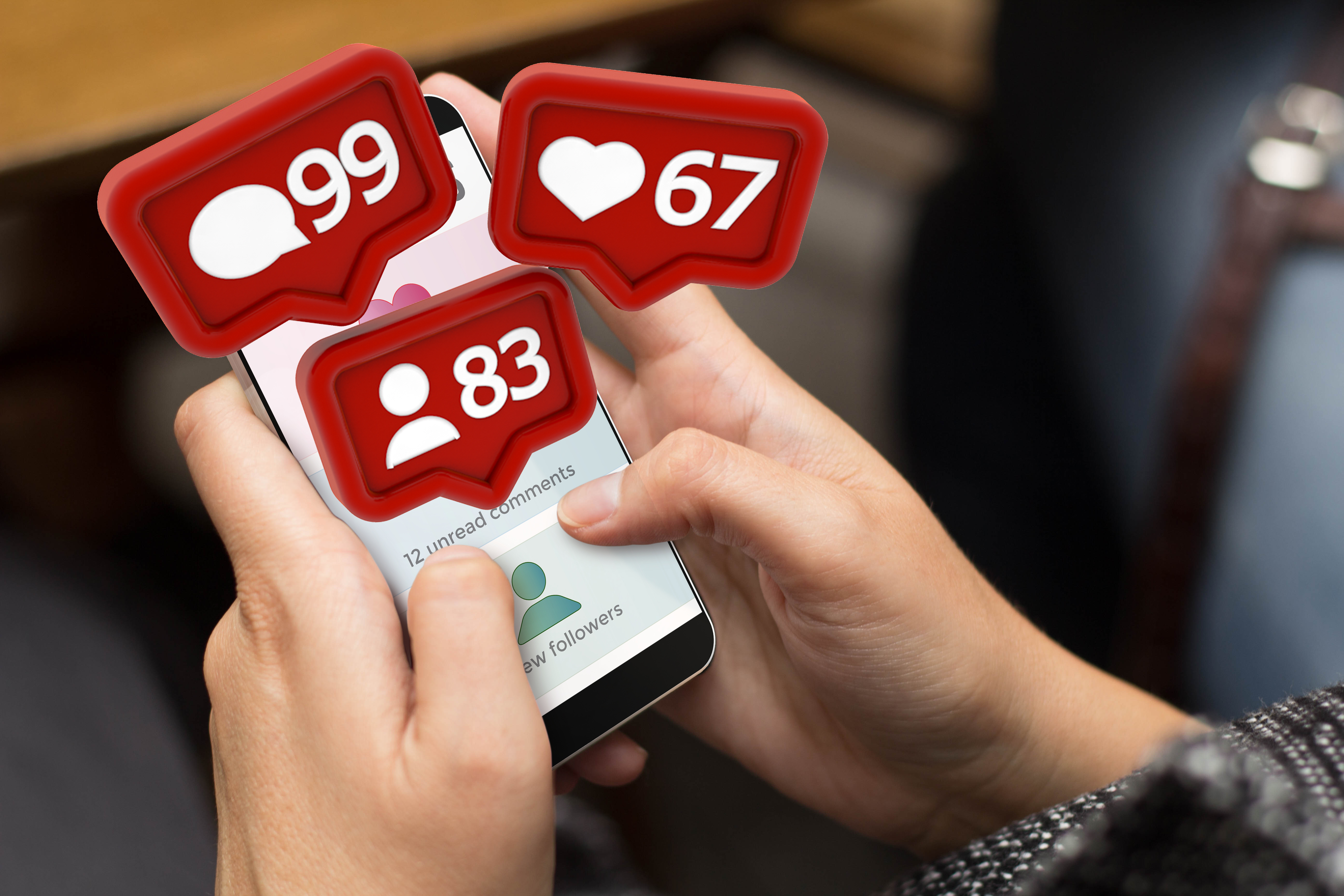 Girl using a smart phone with social media