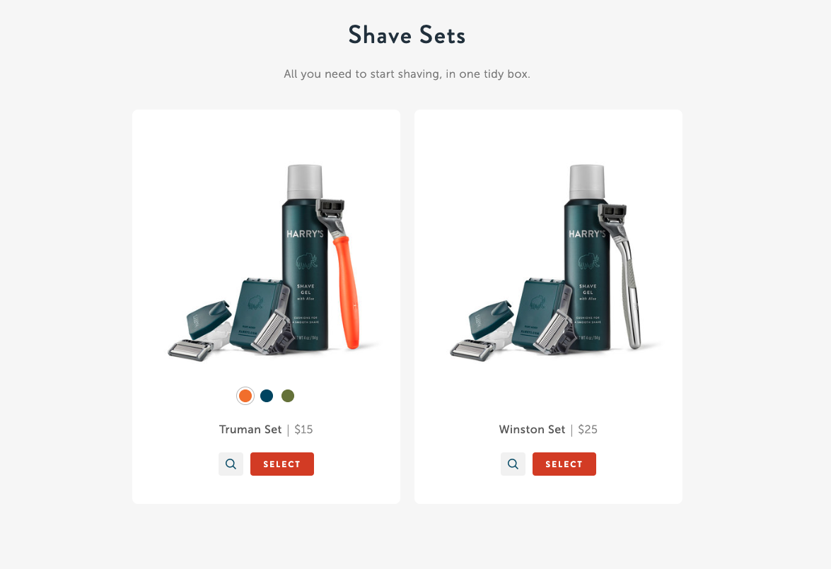 cross-selling on Harrys Razors