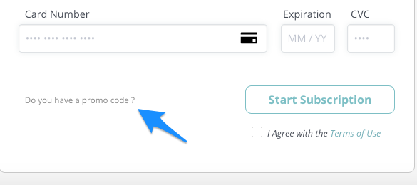 promo code box in form