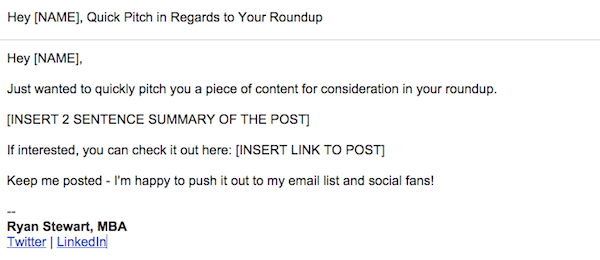 Link Roundup Sample Pitch