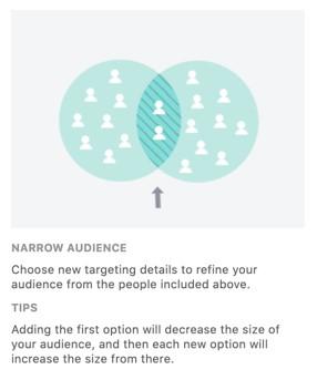 Facebook advertisings narrow audience option