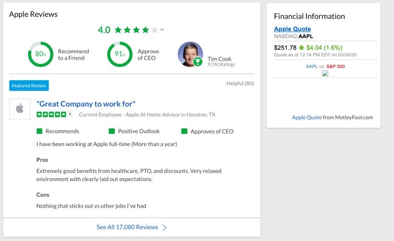 apple company reviews