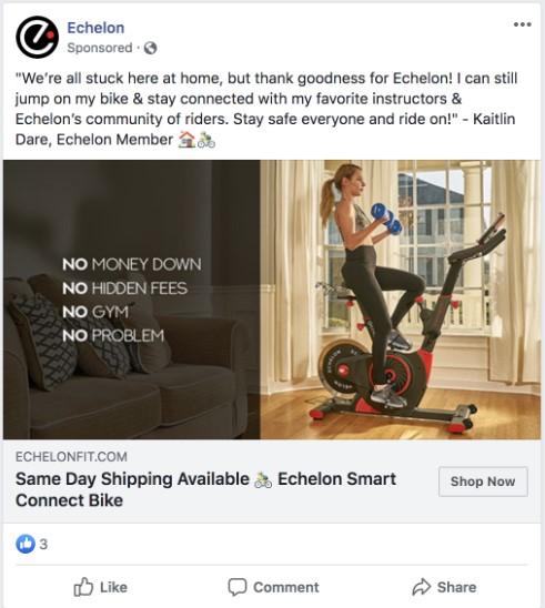 Facebook advertising example
