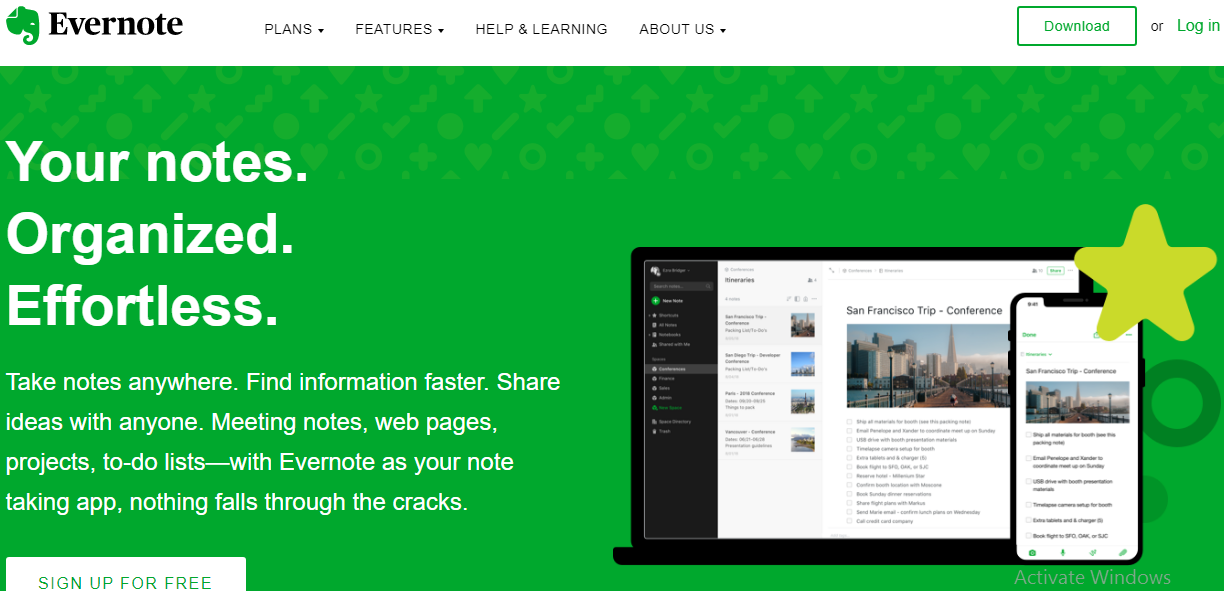 Evernote digital tool for remote workers