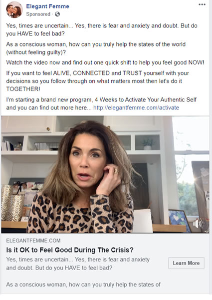 Elegant Femme Facebook ad