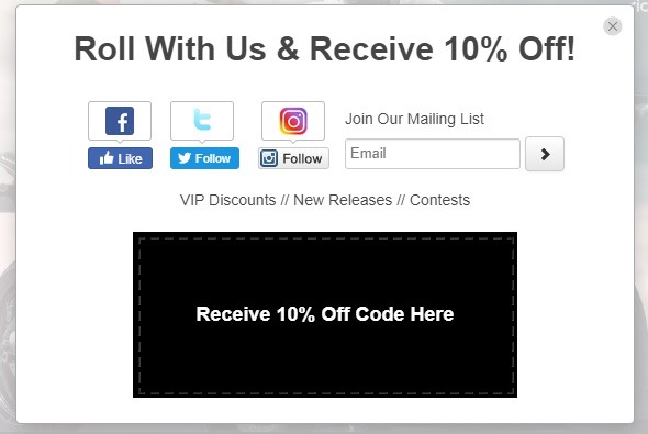 popup example to grow social followers