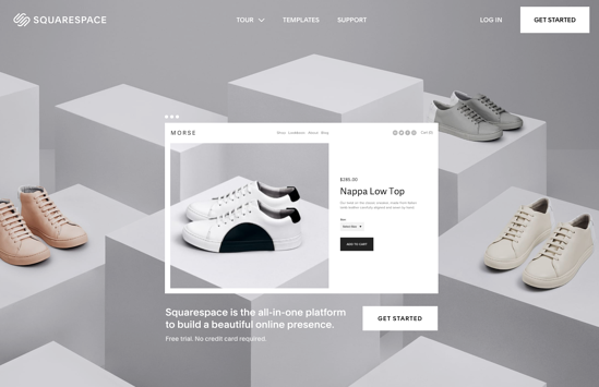 Squarespace homepage 2019
