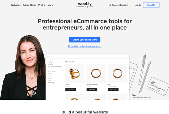 Weebly homepage 2019