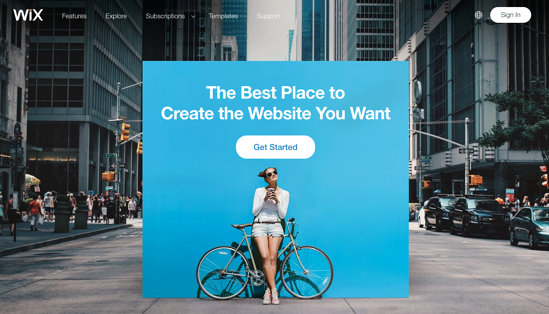 Wix homepage 2019