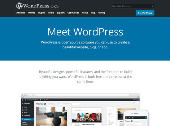 WordPress homepage 2019