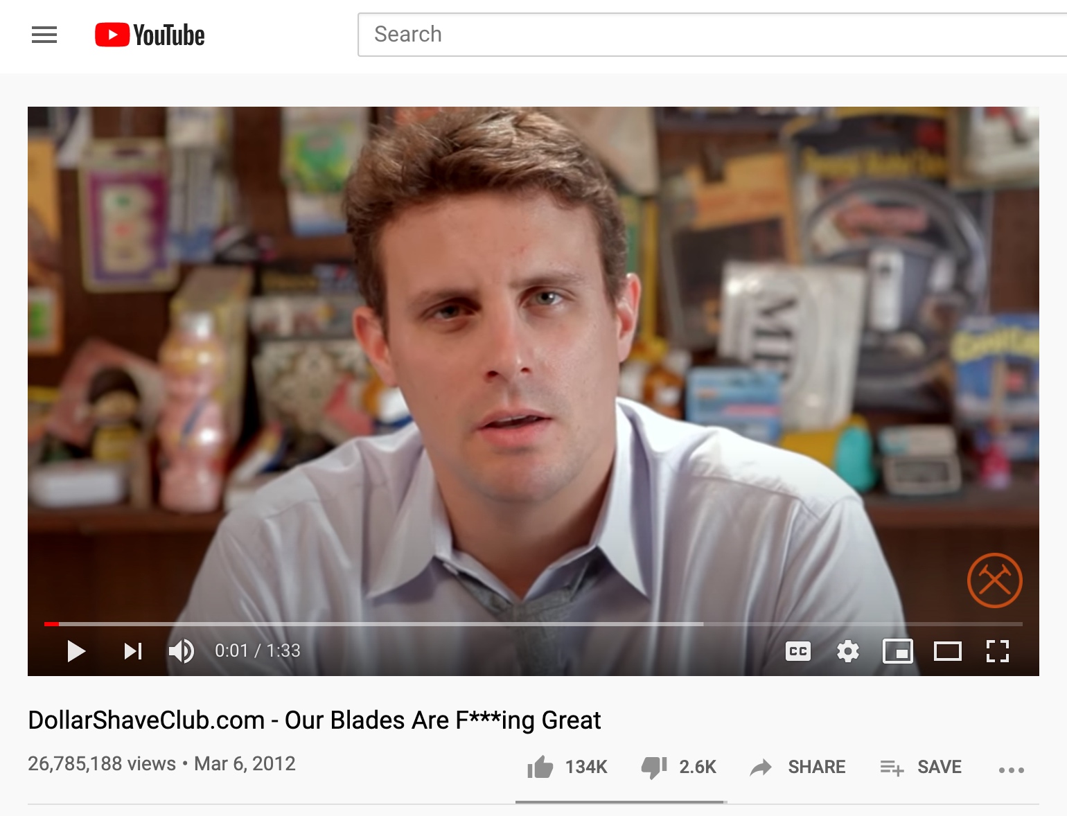 Youtube video content example