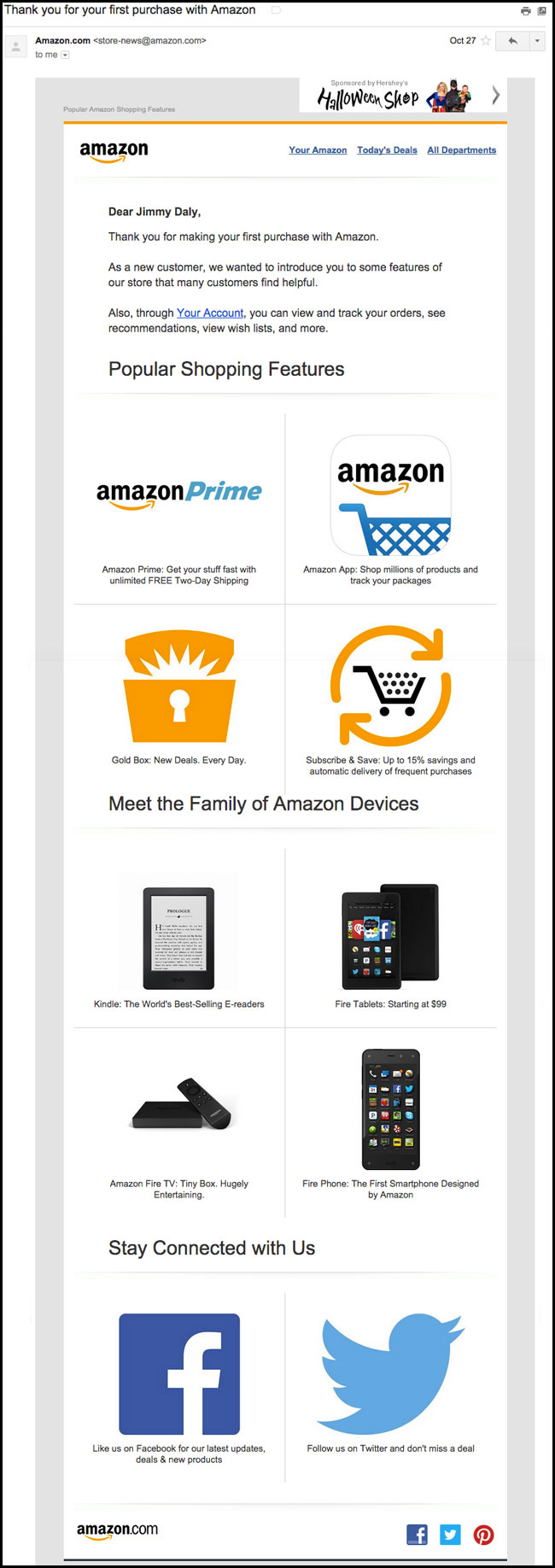 Amazon Thank You Emails