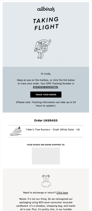 All Birds Transactional email