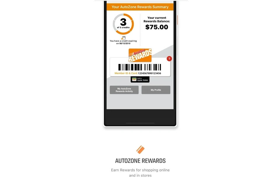 With the digital membership card in the AutoZone mobile app, customers can earn and use credits in store.