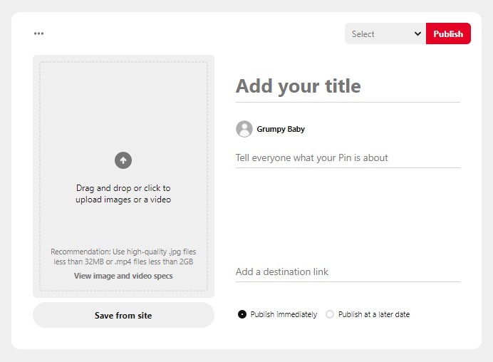 create pin to promote pinterest