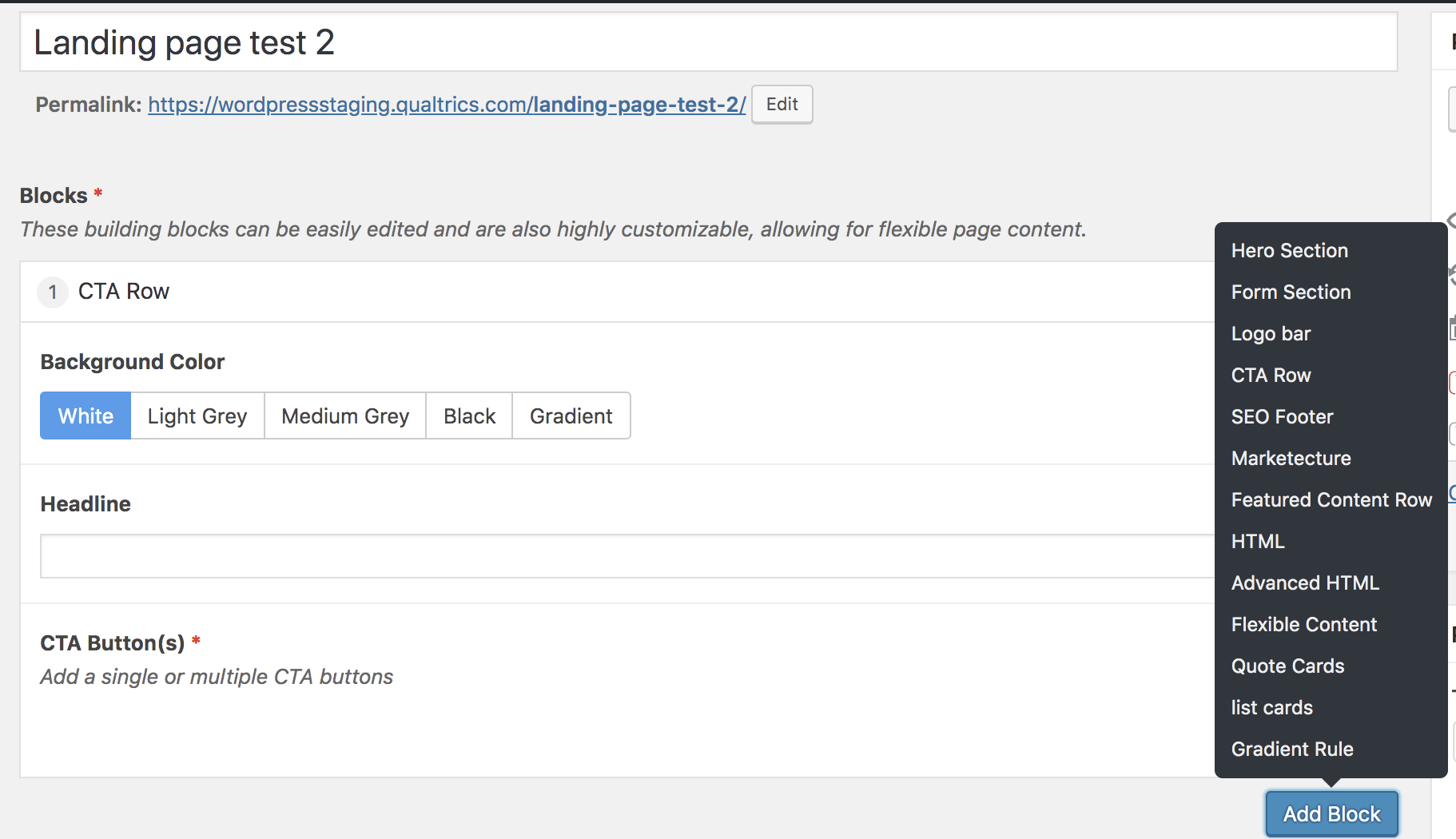 example of custom wordpress template for marketers.