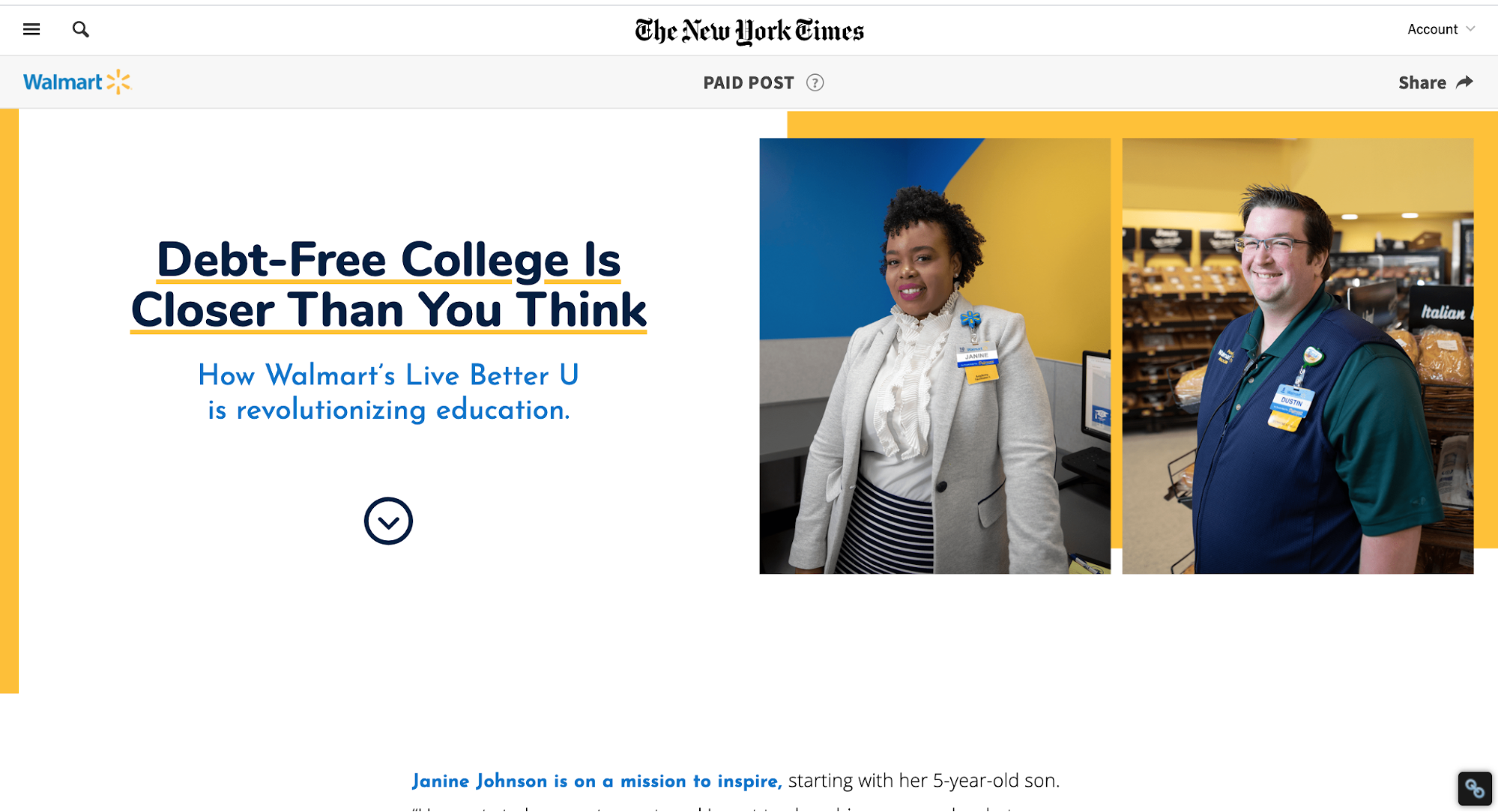 advertorial on employee benefits at walmart.