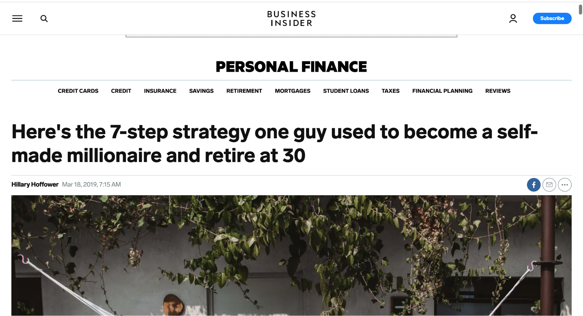 advertorial on self-made millionaire.
