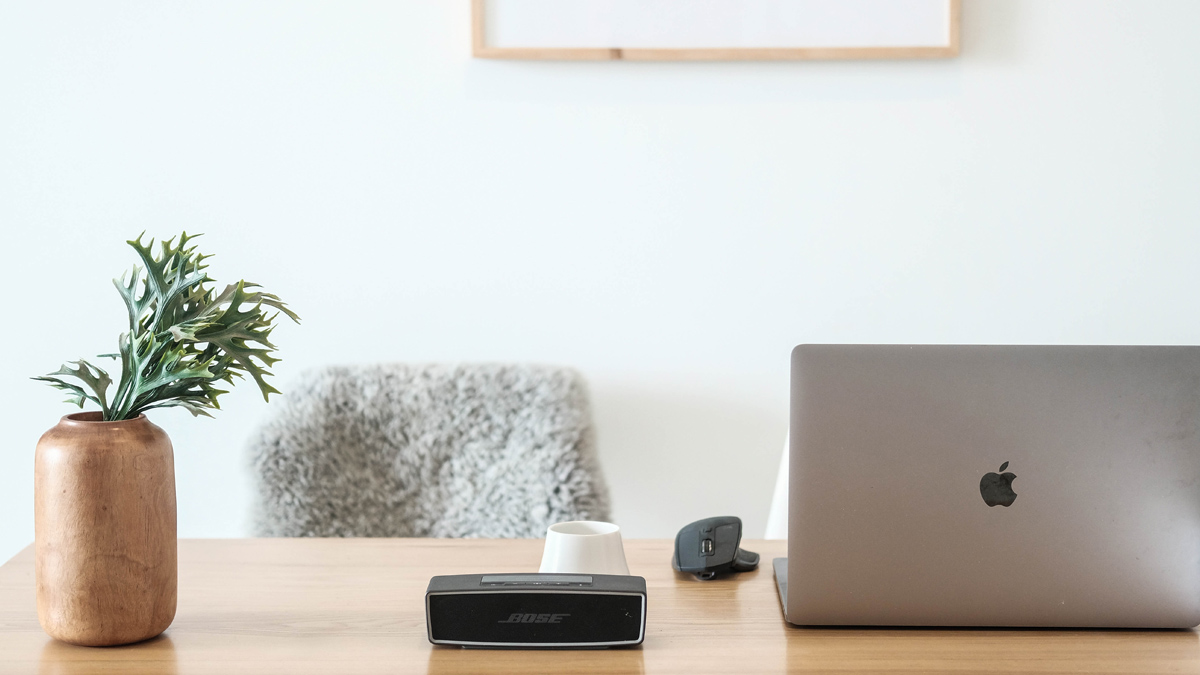 Remote work minimalist desk