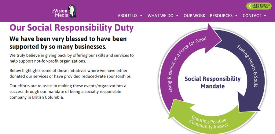 eVision Media social responsibility