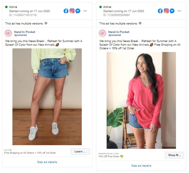 facebook ad example hand in pocket